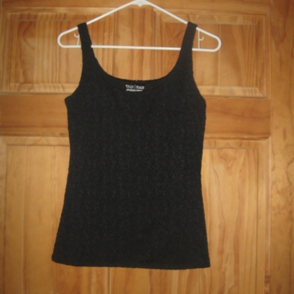 White House Black Market Black Patterned Tank Top